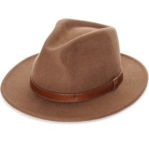 Used Brixton Brown Felt Fedora Hat 6 3/4 (54 cm)